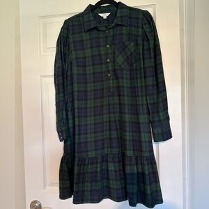 Plaid Long Sleeve Dress women size small 4-6